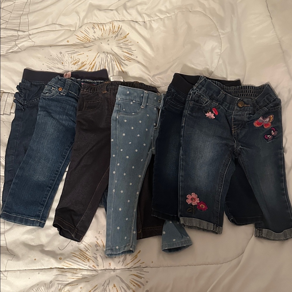 6 pairs of 12m assorted jeans set